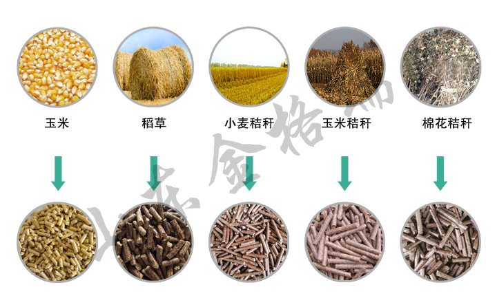 小型秸稈顆粒機原材料圖